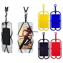 Fashion Silicone Lanyards Neck Strap Necklace Sling Card Holder Strap keychain for iphone Samsung Huawei Universal Mobile