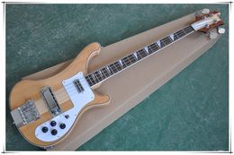 Factory custom Natural wood 4 Strings Electric Bass with Rosewood Fretboard,Neck through body,Chrome hardware,can be customized.