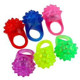 LED Finger Light Strawberry Blinking Finger Ring Light Flashing Bumpy Rings for Party, Birthday, Gifts, Dances, Costumes