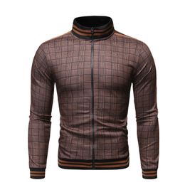 Mens 2020 роскошный дизайнерская одежда для одежды, проверенная напечатанная мужская ветровка de дизайнерская ткань стенд воротник мода мужская повседневная куртка молнии