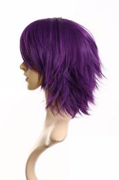 Purple Short Synthetic Wigs Hair Wig Cosplay Wig Cos