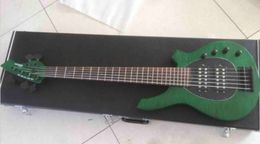 Custom Shop Bongo Musics Green Quilted Maple Top 6 Strings Bass Guitar