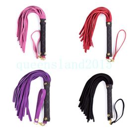 Slave Leather Flogger Horse Handle Restraint Whip Bondage Paddle Couple Game A87