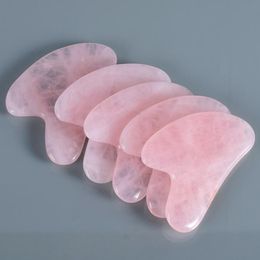 Natural Rose Quartz Jade Stone Guasha Massage Tool Acupuncture SPA Therapy Gua Sha Massager Scraping Board for Face Leg Body massager