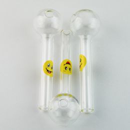 Einzigartige design lächeln logo pyrex glas rohr ölbrenner rohre mini kleine glas handleitung mit geraden rohr rauchrohre ölstrecke accesorries sw15