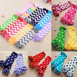 Baby Boys Girls Zigzag stripe Ruffle Leg Warmers Infant Cotton Dot Leg stockings Kids Ruffle Leggings Toddler Knee Pads C5709