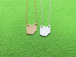 Cute Outline Ohio State Necklaces OH State Map America USA State Map Necklaces for Hometown Souvenir Gifts