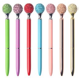 11 Colors Crystal Pen Big Diamond Ballpoint Pen Gem Wedding Office Supplies Gift Metal Luxury Crystal Element Roller Ball Pen Free DHL