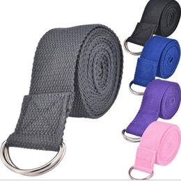 183cm Yoga fitness resistance bands Yoga stripes cotton Belts Stretch Strap D-Ring Belt Waist Leg Gym Rope gym exercise loop Belt bands