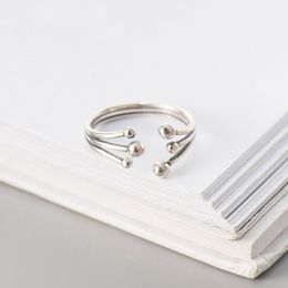 Real 925 Sterling Silver Toe Ring For Women Geometric Opening Adjustable Finger Rings Fine Engagement Jewellery Gift Wholesale YMR374