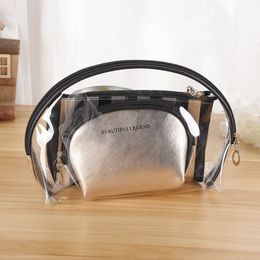 3pcs/set Travel Cosmetic Bag PVC Clear Makeup Bag Women Organizer Case Toiletry Transparent Make up Box Small Pouch
