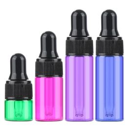 5ml/3ml/2ml/1ml Mini Refillable Empty Makeup Glass Bottle With Eye Dropper Essential Oil Liquid Storage Container F1840