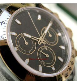 Wristwatches Original Box Casual Modern Men's Watches 116503 Mens Two Tone Steel Yellow Gold Black Stick Dial 40mm