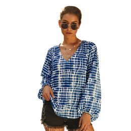 Women's Blouse Boho Floral Printed Long Sleeve Casual Loose Tops Ladies Hippie Gypsy Tunic Blouse Shirt