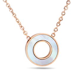 Korean Version of The Couple Jewelry Chain Black Gold Double Ring Titanium Steel Necklace Diamond Geometry Disc Pendant Necklace