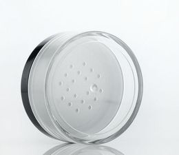 Wholesale 50g Plastic Loose Powder Jar with Sifter 50ml Cosmetic Cream Container Black Matte Cap Makeup Compact SN2760