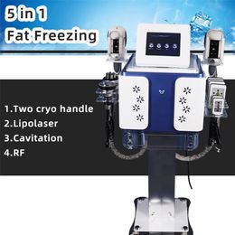 New 5 In 1 Fat Freezing Slimming Machine Cryotherapy Cellulite Removal Cavitation Cryolipolysis Lipolaser RF Ultrasound Liposuction Lipo Laser Machine