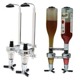 Promotion Inversion 2-Station Liquor Dispenser Bar Butler Wine Dispenser Alcohol Bottle Drinking Pourer Bar accessori338h