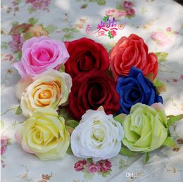 100PCS Rose heads artificial plastic fake flowers head high quality silk flower wedding decoration wall