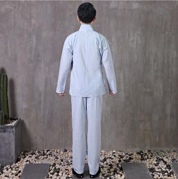 Jacket + Pants original cotton Blends Linen Unisex hanfu Pyjamas suits Tang Ming dynasties chinese Ancient daily Pyjamas Comfortable clothes