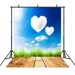 heart cloud photography background wooden floor backdrops portrait for photograph accessories child baby shower backdrop photo studio