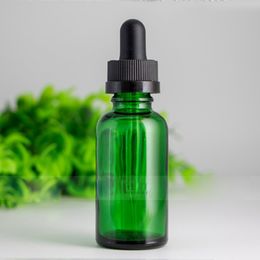 30Ml Glass Bottle Dropper Clear Amber Blue Green 1OZ E Liquid Cosmetics Vial with Childproof Lids And Pipette Dropper