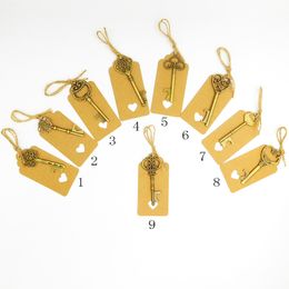 Opener+ Tags Wine Bottle Opener with Tags Wedding Favours Key Shaped Wine Openers Party Events Supplies Beer Bottle Tool