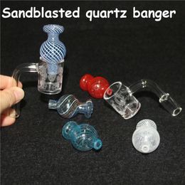 New Bevelled Edge Quartz Banger Nails with glass Carb Cap Male 14mm 90 Degrees For Glass Bongs