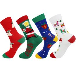 Christmas Stocking Gift Xmas Stocking Decorative Socks Snowflake Reindeer 4 Colours Medium Size Cotton Material