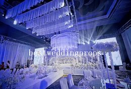 New style Colorful weddings backdrop curtain event party decor customized wedding stage background silk drape decoration for stage best0512