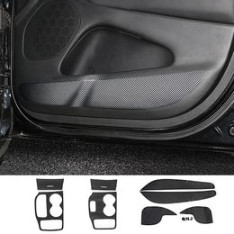 Carbon Fibre Car Water Cup Gear Shift / Front Storage Decoration Sticker For Jeep Grand Cherokee Car Interior Accessories