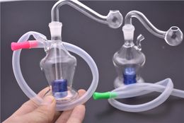 Mini glass water bottle bong 10mm oil burner Bongs hand Water Pipes Glass Pipe Oil Rig for Smoking with 10mm male oil burner pipe and hose