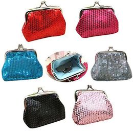 Cute Sparkly Bling Coin Purses Sequin Mini Buckle Clutch Pouch Wallets For Girls, Diva Party Favors For Xmas Presents