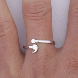 Charm Semicolon Ring Silver Suicide Depression Awareness Pause Women Girl Inspiration Jewelry Gift