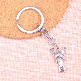 New Keychain 17*26mm angel defender Pendants DIY Men Car Key Chain Ring Holder Keyring Souvenir Jewellery Gift