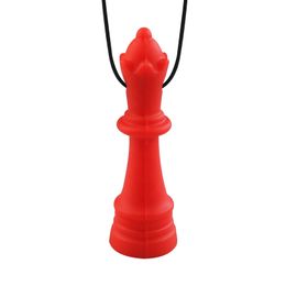 Chess Silicone Pendant Teething Necklace for Baby Toddlers Food Grade Silicone Baby Teethers Sensory Chewlry Oral Motor Chew Toys