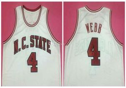 #4 Spud Webb Nc State Wolfpack College Retro Classic Basketball Jersey Mens Ed Custom Number and Name Jerseys