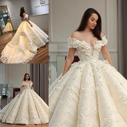 Lindo vestido de baile vestidos de casamento Sexy Off The Shoulder apliques Lace Plus Size vestido de casamento contagem trem Lace Up voltar vestidos de noiva