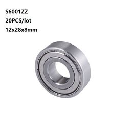 20pcs/lot S6001ZZ bearing 12*28*8mm S6001Z S6001 Z ZZ Stainless steel Deep Groove Ball bearing 12x28x8mm