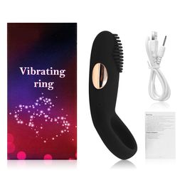 Penis Vibration ring Silicone G spot Stimulate Vibrators US charging Dildo Masturbate vibrator Sex Toys For Women Men Couple J2200