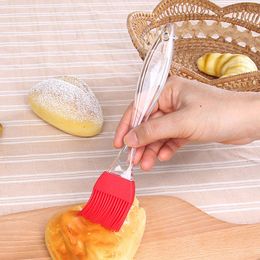 Silicone Oil Brush Baking BBQ Basting Brush Transparent Handle DIY Cooking Tools Silicone Brushes for Kitchen Camping Tool HHA1104