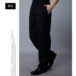 High Quality Chef Pants Mens Fasion Chef Overalls Elastic Suit Pants Kitchen Cooking Coffee Shop1260V