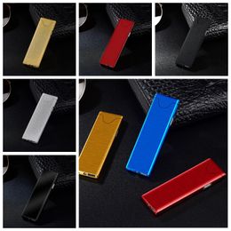 Nice Colorful Zinc Alloy Ultrathin USB Touch LED Light Lighter Portable Cyclic Charging Windproof For Cigarette Bong Smoking Pipe