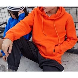 Orange hoodie sweatshirts hooded men women couple dress streetwear winter fleece warm clothes xxl hip hop clothing HD24