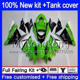 Body +Tank For KAWASAKI ZX1000 CC ZX 10 R ZX-10R 2004 2005 214MY.14 Green Gloss ZX10R 04 05 ZX1000C 1000CC ZX 10R 04 05 ABS Fairings