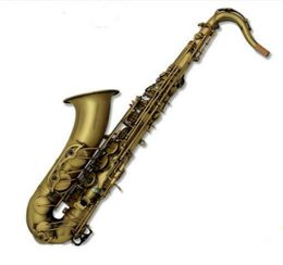 High Quality Bb Tenor Saxophone New Arrival Brass Matte Antique Copper Music Instrument Abalone Shell Button Sax With Mouthpiece