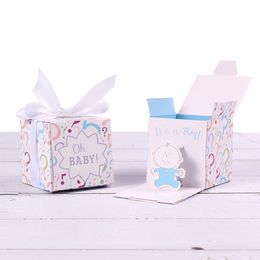 -Baby Shower Favor Boxes y bolsas Baby Shower Decoraciones para niña niño eventos para fiestas Suministros Caja de dulces para cumpleaños ZC0099
