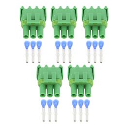 5 Sets 3 Pin Automotive Green Female Sheath Sensor Connector of Plug-in Car Connector 12020403, DJ3031YA-2.5-21