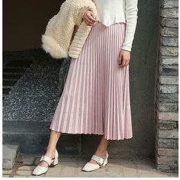 pink suede midi skirt