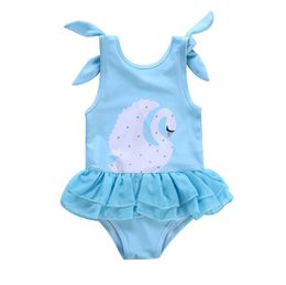 Baby Girls Swimwear Swan Newborn Swimsuit One Piece Suspender Kids Clothes Bikini Summer Fashion Swimming Costumes Free Shipping DHW2466